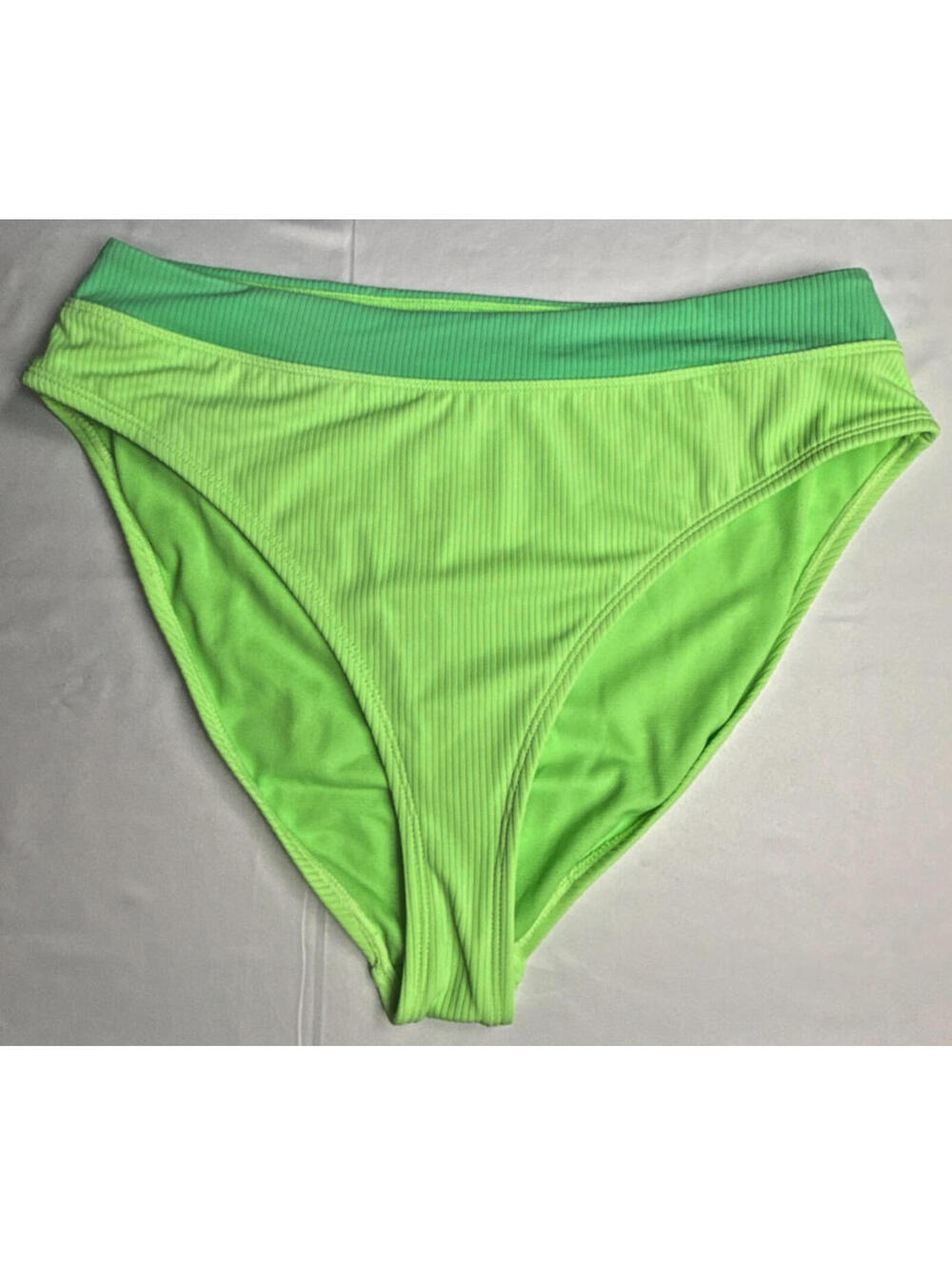Macys Salt+Cove Womens XL Neon Green‎ Ribbed Bikini Swim Bottom NWT